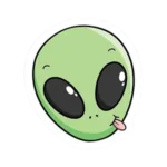 Playful Alien Face Sticker