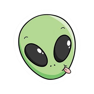 Playful Alien Face Sticker