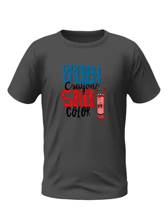 Men’s T-Shirt with "Broken Crayon Still Color" Print