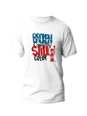 Men’s T-Shirt with "Broken Crayon Still Color" Print
