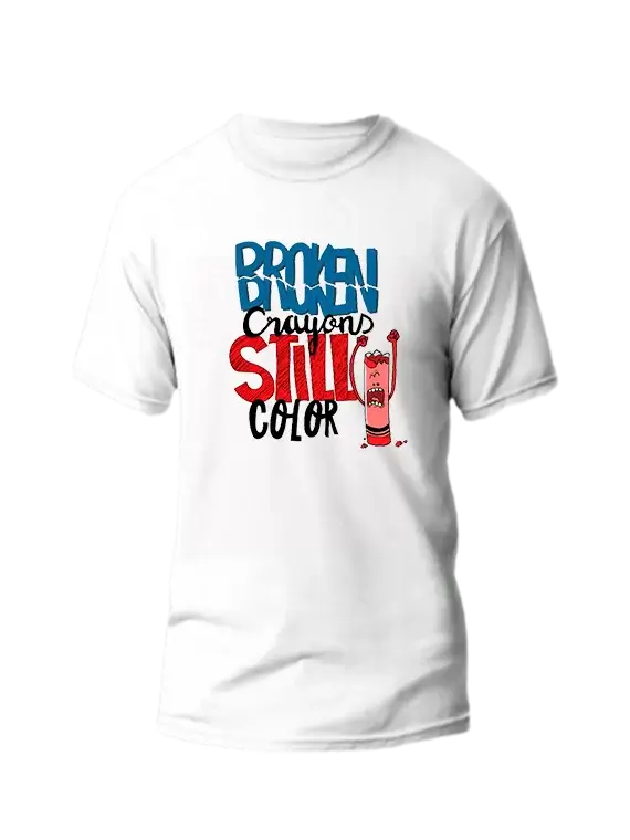 Men’s T-Shirt with "Broken Crayon Still Color" Print