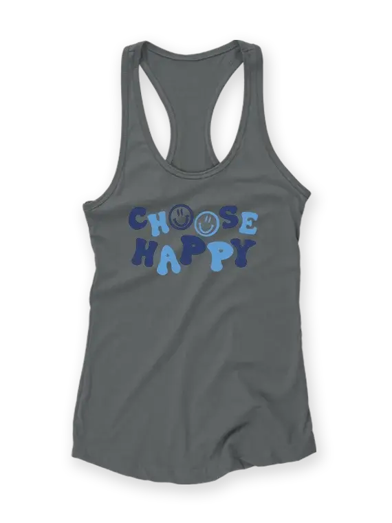 Women's Racerback Tank Tops – "Choose Happy"