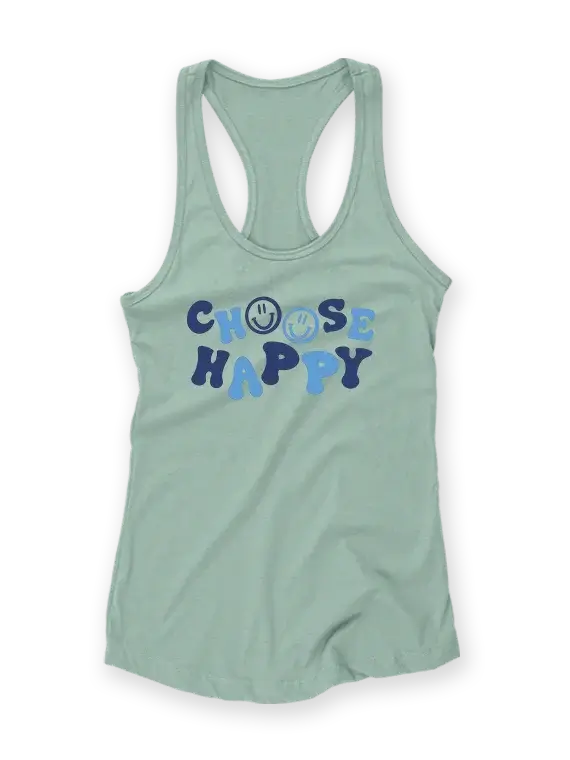 Women's Racerback Tank Tops – "Choose Happy"