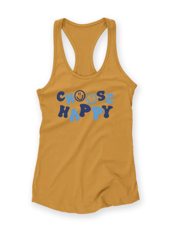 Women's Racerback Tank Tops – "Choose Happy"