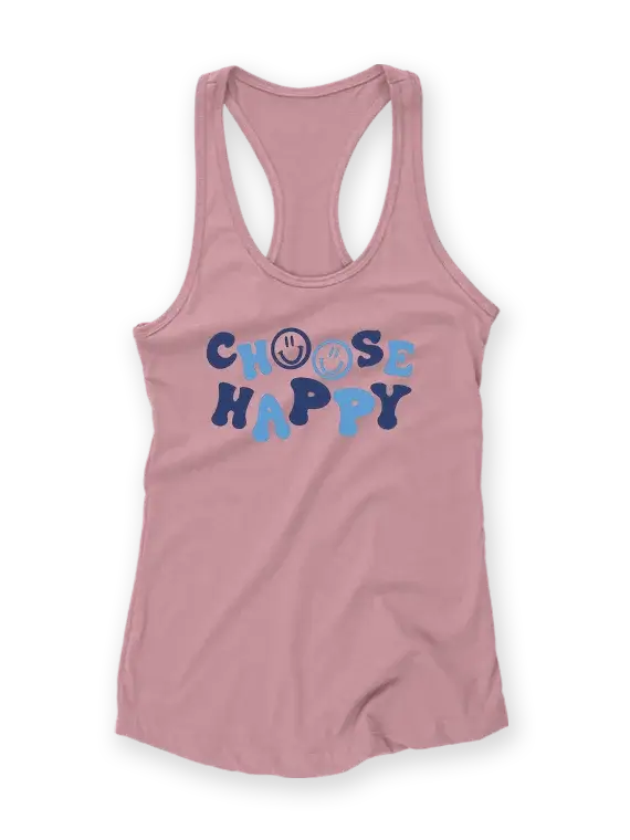 Women's Racerback Tank Tops – "Choose Happy"