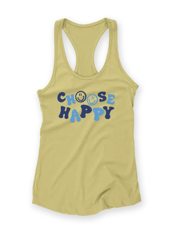 Women's Racerback Tank Tops – "Choose Happy"