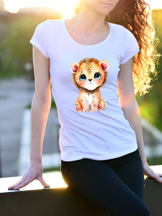 Women’s T-Shirt with Baby Cub Print