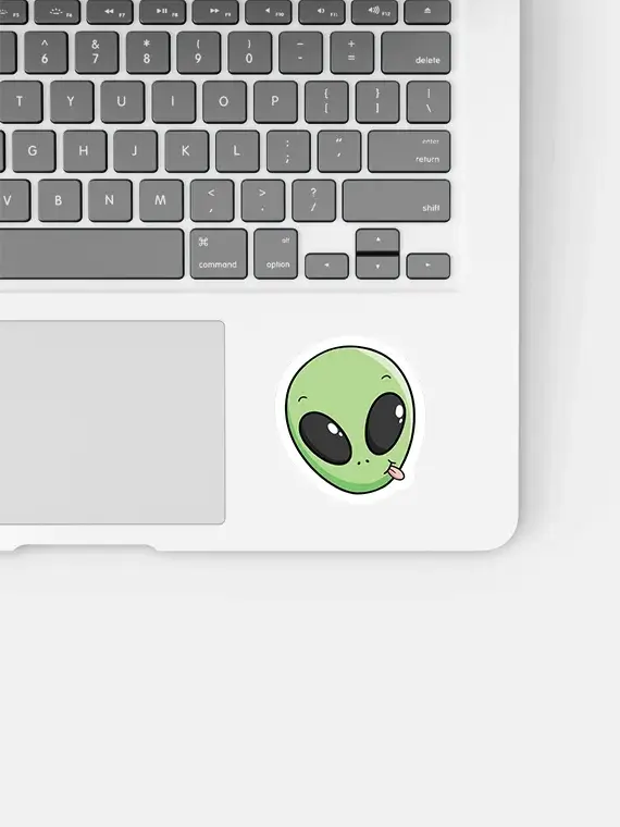 Playful Alien Face Sticker