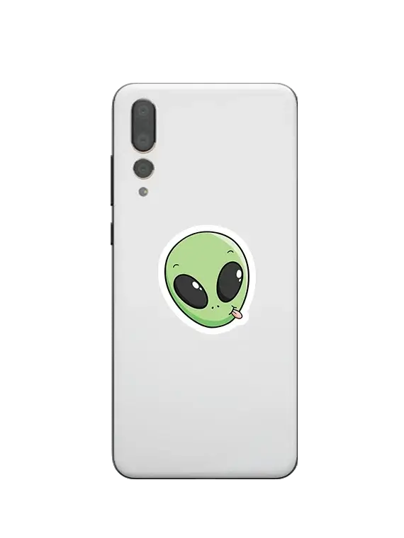 Playful Alien Face Sticker