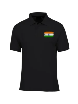 Indian Flag T Shirt - Black