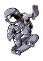 Men's T-Shirt – Astronaut On Skateboard