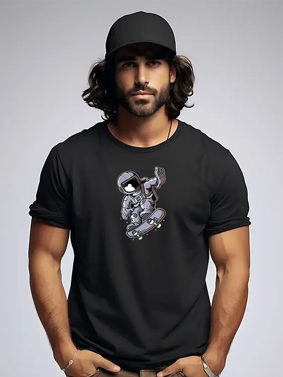 Men's T-Shirt – Astronaut On Skateboard
