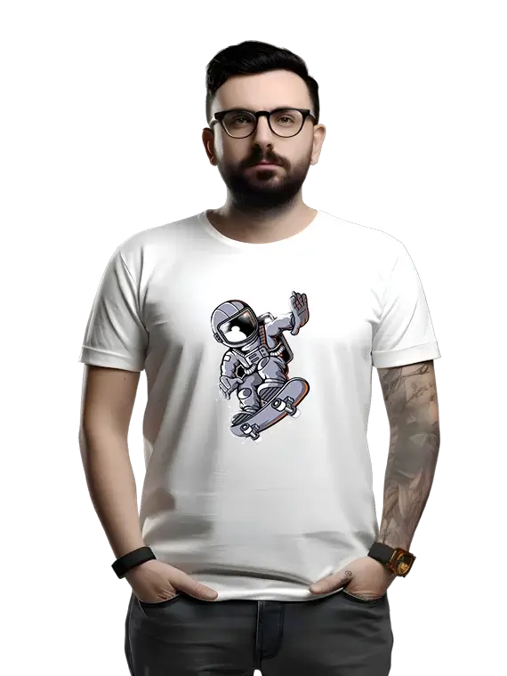 Men's T-Shirt – Astronaut On Skateboard