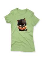 Women's T-Shirt – Cute Cat Reading a Book