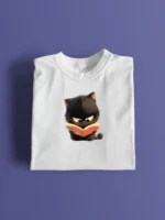 Women's T-Shirt – Cute Cat Reading a Book