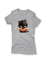 Women's T-Shirt – Cute Cat Reading a Book