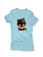 Women's T-Shirt – Cute Cat Reading a Book