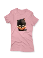 Women's T-Shirt – Cute Cat Reading a Book