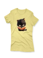 Women's T-Shirt – Cute Cat Reading a Book
