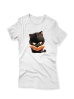 Women's T-Shirt – Cute Cat Reading a Book